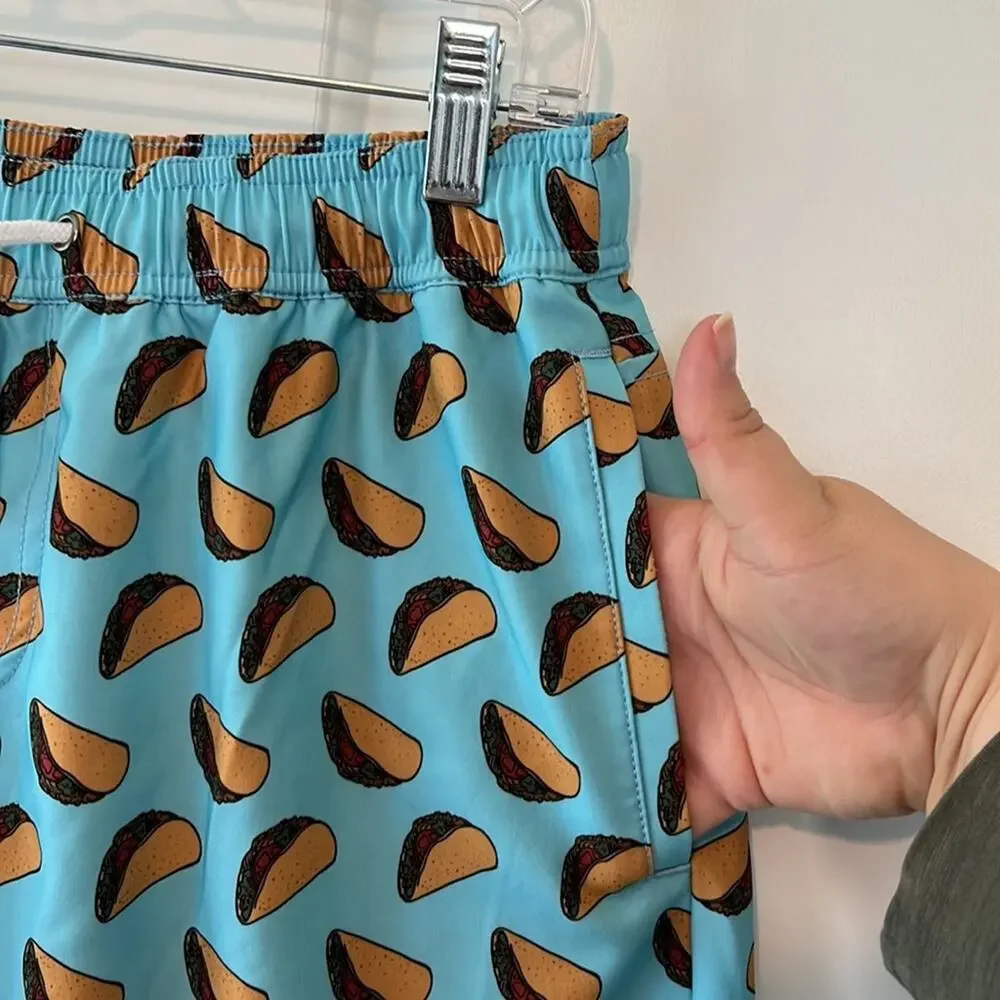 Lucky Brand Saturday Stretch Polyester Blend Blue Taco Swim Trunks